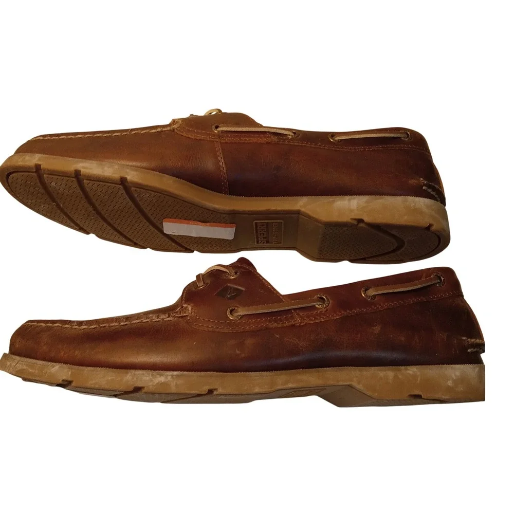 Sperry Top-Sider Mens Billfish 3-Eye Boat Shoes Tan Leather 12M Interview Boatin